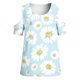 thumbnail image 4 of Top informal suelto con hombros descubiertos y cuello redondo con estampado de manga corta para mujer a la moda Pompotops hkajfhjk463934, 4 of 5