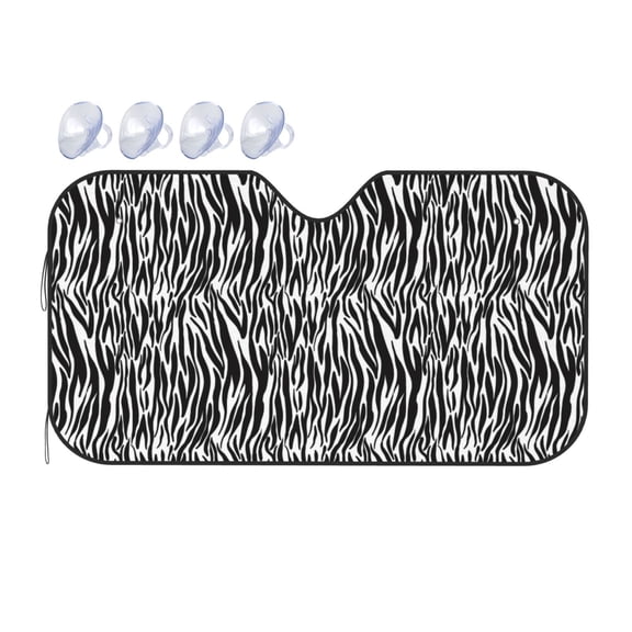 Fuzoiu Zebra Print Car Windshield Sunshade,Foldable Reflective Sun Visor,Windshield Sun Shade,UV Rays Sun Visor Shade,Auto Front Sun Shield Shade-Small