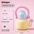 thumbnail image 4 of Sidagar 22 oz Insulated Stainless Steel Water Bottle with Straw and Handle, Wide Mouth, Leakproof Lid, Yellow, 4 of 8