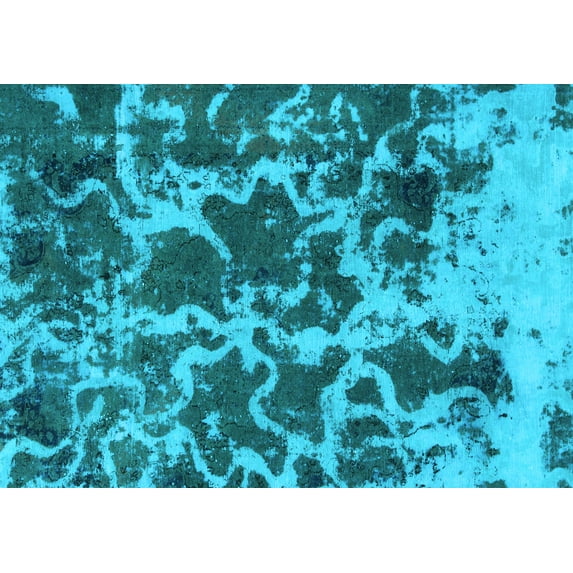 Ahgly Company Indoor Rectangle Oriental Light Blue Modern Area Rugs, 3' x 5'