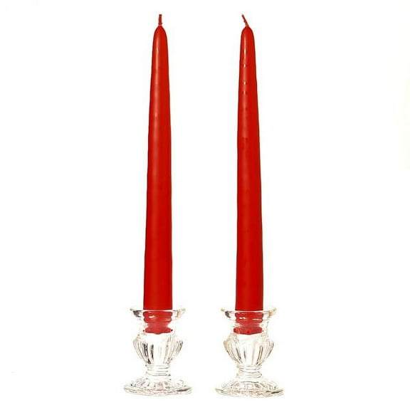 6 Pairs Taper Candles Unscented 8 Inch Red Tapers .88 in. diameter x 8 in. tall