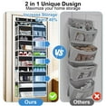 thumbnail image 2 of Over the Door Organizer 5 Tiers,FiveBox 88lbs Extra Large Over the Door Storage of 10 Compartments & 10 Mesh Pockets,Heavy Duty Behind Door Hanging Organizer for Bedroom Closet Bathroom Pantry,Black, 2 of 7
