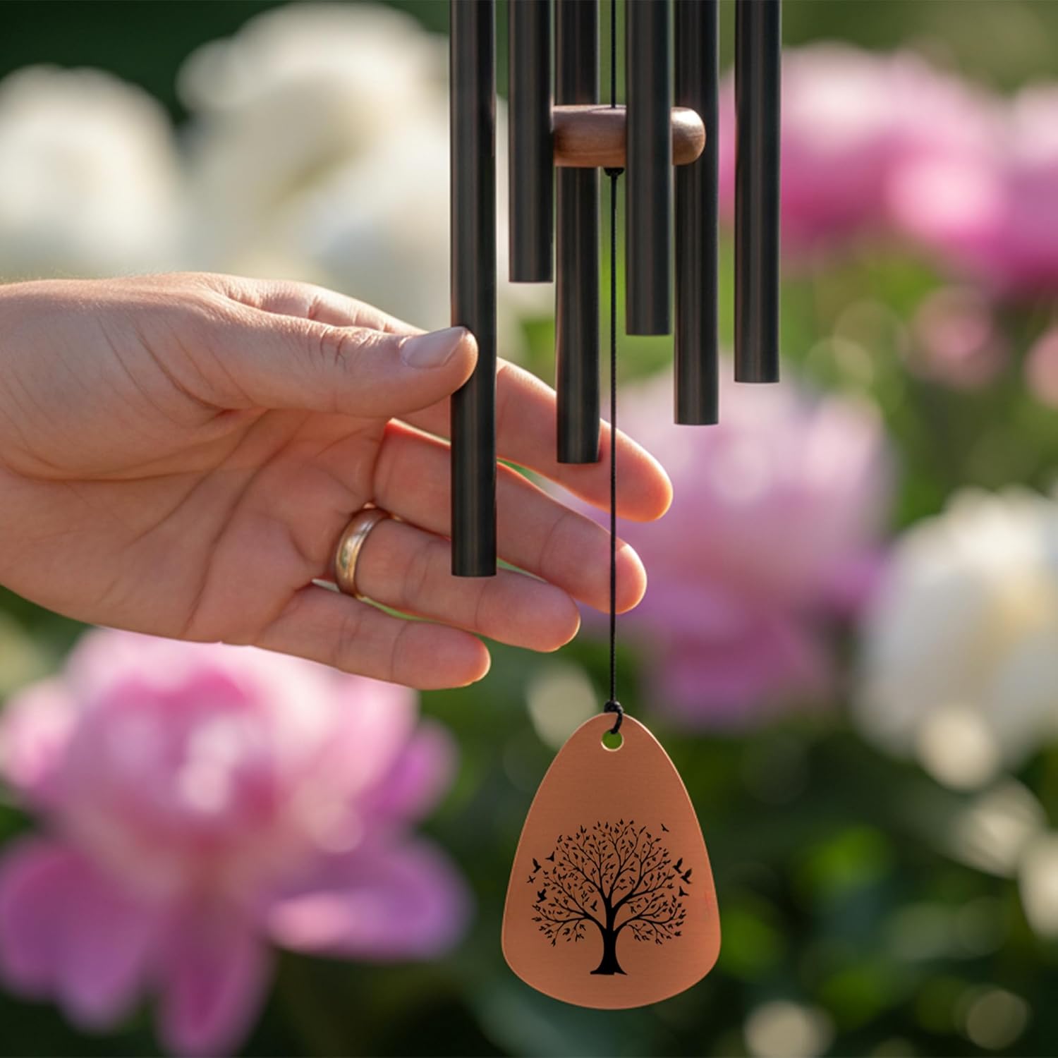 Memorial Wind Chime and Necklace for Human Ashes- Sympathy Gifts for Loss of Loved One-Bereavement & Memorial Gifts Includes a 37 Inch Wind Chime & Necklace