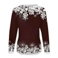thumbnail image 6 of Dezsed Womens Christmas Shirts Women's Shirt Tops Casual Christmas Snowman Printed Round Neck Long Sleeve Pullover Blouse Sweatshirt Tops Coffee L, 6 of 6