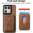 thumbnail image 4 of Magnetic Slim Fit Case for Motorola Edge 50 Ultra/Moto X50 Ultra with Detachable Credit Card Holder Slot, Scratch Resistant Ultra-Thin Case for Motorola Edge 50 Ultra. TCK-Retro Brown, 4 of 9
