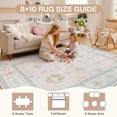 thumbnail image 4 of Fnova 5x7/8x10/9x12 Boho Oushak Area Rug, Colorful Washable Non-Slip Indoor Carpet Oriental Floral, Oeko-Tex Certified, Light Pink, 4 of 15