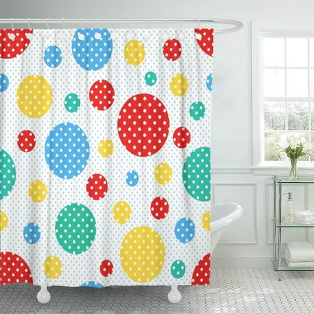 Yusdecor Blue Children Geometric Pattern Colored Circles White