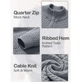 thumbnail image 5 of Fexilor Men's Cable Knit Quarter Zip Pullover Sweater Lightweight Long Sleeve Business Casual Sweaters, 5 of 7