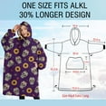 thumbnail image 4 of Oversized Wearable Blanket Hoodie,Purple Skull Sunflower Pattern Sherpa Blanket Hoodie with Super Pockets,Super Warm Fuzzy Pullover for Women & Men, 4 of 6