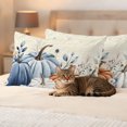 thumbnail image 3 of Orange Blue Pumpkins Fall Outdoor Pillow Covers 20"x12" Set of 2,Waterproof Throw Pillow Covers for Patio Furniture,Thanksgiving Vintage Botanical Decorative Cushion Pillowcases for Garden Couch Sofa, 3 of 9