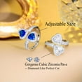 thumbnail image 6 of Geometric Cubic Zirconia CZ Adjustable Love Engagement Open Cuff Ring Jewellery, 6 of 9