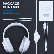 Ecomoment Gaming Headset for PC, PS5, Xbox Series X/S, Xbox One, Switch, MAC, Xbox Headset with Noise Canceling Microphone, Wired Over-Ear Gaming Headphones with LED Light&7.1 Surround Sound/