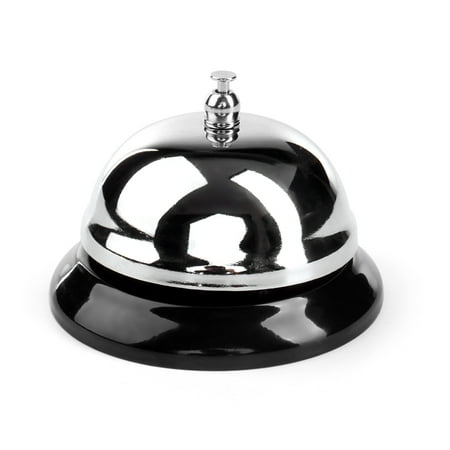 Chrome Service Call Bell Classic with Black Base Touch Button 3.5inch Diameter for Office Kitchen Desk Table Hotel Counter Reception Restaurant Bar Ringer in Metal (Best Cell Phone For Reception And Call Quality)