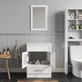 thumbnail image 5 of FULLWATT 24" Bathroom Vanity Black Cabinet Mirror Set with Ceramic Vessel Sink Bowl Faucet, 5 of 14