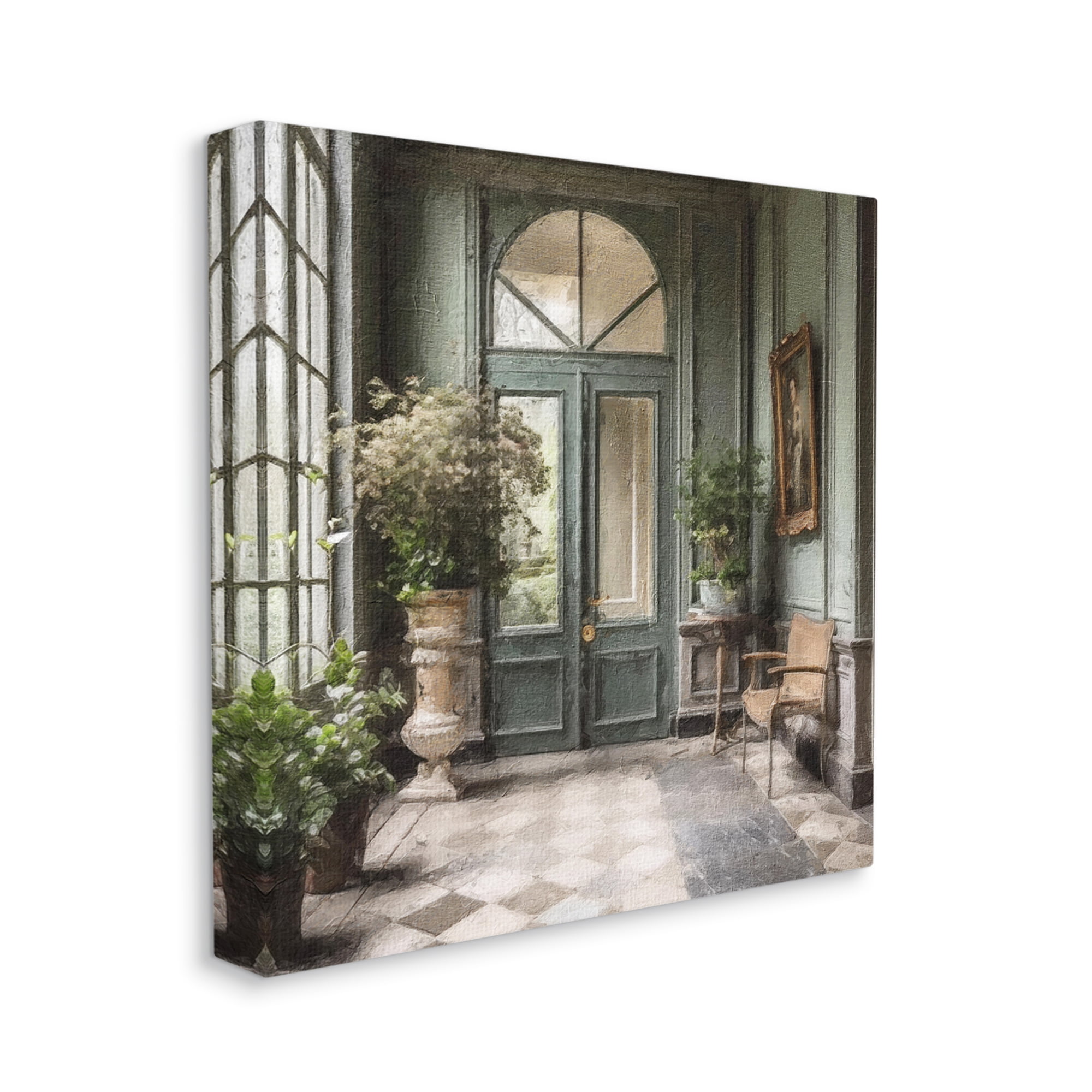 Stupell Industries Green French Architecture Travel & Places Photography Gallery Wrapped Canvas Art Print Wall Art, 17 x 17