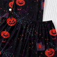 thumbnail image 6 of CONZONE Halloween Big Girls Pajamas Graphic Pjs Set Hallowmas Jammies Short Sleeve Button Down Shirts Shorts 2 Piece Sleepwear Loungewear for Kids, 6 of 8
