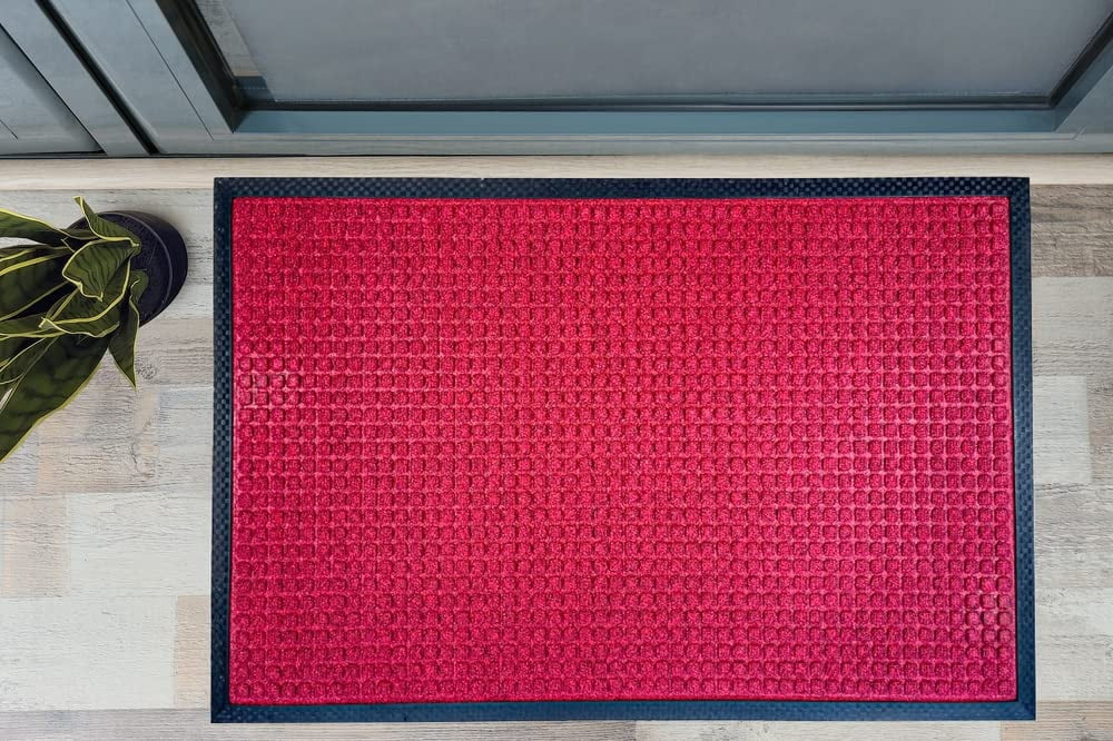 Envelor Front Door Mat Indoor Outdoor Entrance Doormat Non Slip Durable Floor Mat for Entry Mat Kitchen Rugs Home Decor Rugs Heavy Duty Mat Welcome Mat, 24 x 36 Inches, Maroon