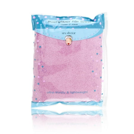 Spa Sister Microfiber Hair Towel Pink