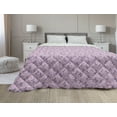 thumbnail image 1 of Rabbit Down Alternative Comforter, Illustration of Repetitive Bunnies of Colorful Floral Head Accessories, Microfiber Quilt for All Season, 5 Sizes, Mauve and Multicolor, by Ambesonne, 1 of 3