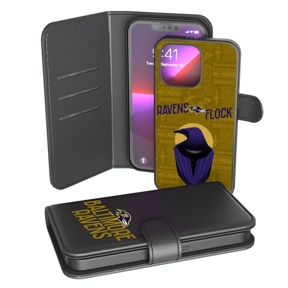 Keyscaper Black Baltimore Ravens iPhone Wallet Case