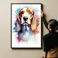 thumbnail image 4 of Beagle Dog Cat Portrait Watercolor Painting Custom Canvas/Framed Canvas Prints - Wall Art for Home Decoration, Memorial Gift for Pet Lovers Dog Moms, home decor living room, 4 of 4