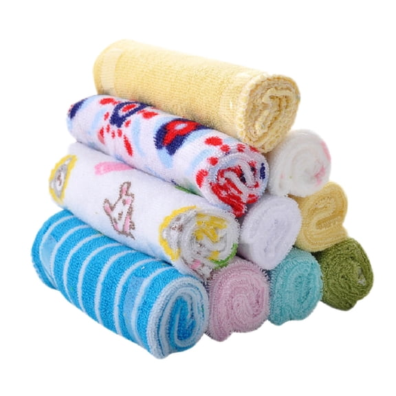 8 Pack Newborn Baby Towels Cotton Washcloths Infant Burp Cloths Handkerchiefs Soft Absorbent Face Towels for Boys Girls