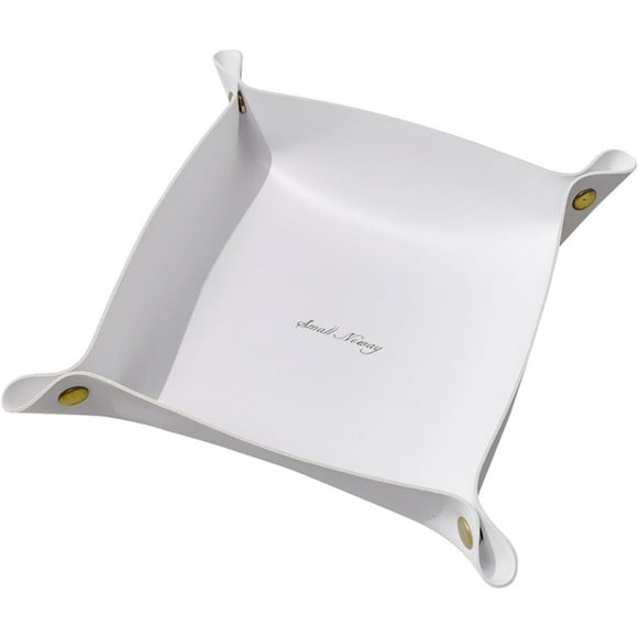 Leather Valet Tray PU Leather Catchall Tray for Men and Women Entryway Table Nistand Leather Tray Organizer