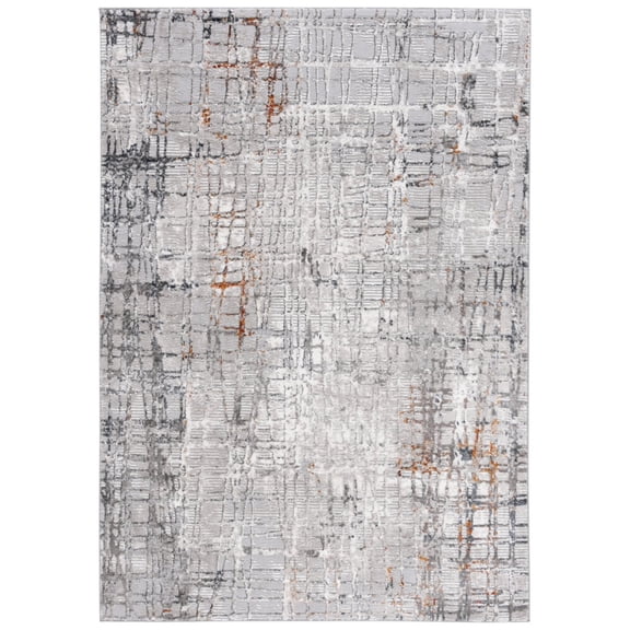 SAFAVIEH Meadow Roger Distressed Area Rug, Light Grey/Dark Grey, 9' x 12'