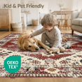 thumbnail image 4 of ODIKA 8'x10' Washable Area Rug Non-Shedding, Easy Care, Vintage Medallion Oriental Distressed Southwestern Floral Border for King Size Bedroom Under Bed, Master Suite, 4 of 7