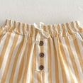 thumbnail image 3 of Chiccall Summer Girls Striped Loose Casual Shorts Drawstring Elastic Waist with Buttons and Pockets, 3 of 4