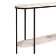thumbnail image 4 of Ktaxon Entryway Table 2 Tier for Entrance, Sofa Coffee Desk Home Furniture with Storage Shelves, Metal Artificial Marble Black & White, 4 of 11