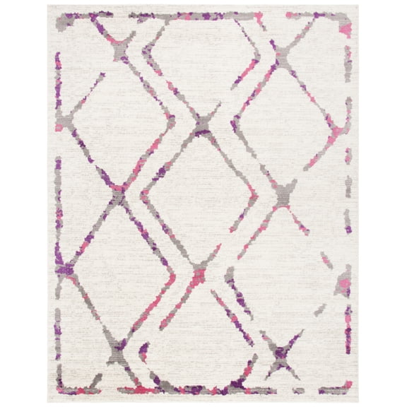 SAFAVIEH Skyler Leontyne Geometric Area Rug, Ivory/Pink, 9' x 12'