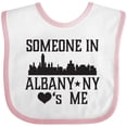 thumbnail image 3 of Inktastic Albany New York Skyline Someone Loves Me Boys or Girls Baby Bib, 3 of 4