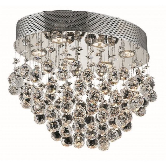 Elegant Lighting Galaxy 14" 6 Light Royal Crystal Flush Mount