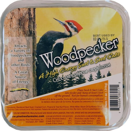 Pine Tree Farms Inc-Birdwatchers Best Suet Cake- Woodpecker 11 (Best Pet Birds In India)