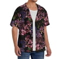 thumbnail image 4 of Fotbe Orchids Flowers print Short Sleeve Button Down Shirts for Men Casual Summer Beach Wrinkle Free Shirt-Small, 4 of 7