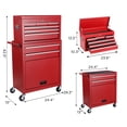 thumbnail image 2 of Tcbosik 8-Drawer Rolling Tool Chest with Lockable Wheels, Metal Tool Cabinet with Detachable Top, Tool Organizer with Lock for Repair Room, Warehouse, Garage, Red, 2 of 6