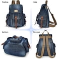 thumbnail image 4 of Backpack, Vintage Jeans Canvas Backpack with Multiple Pockets Fits 14 Inch Laptop for Daypack Casual School and Travel, 4 of 4