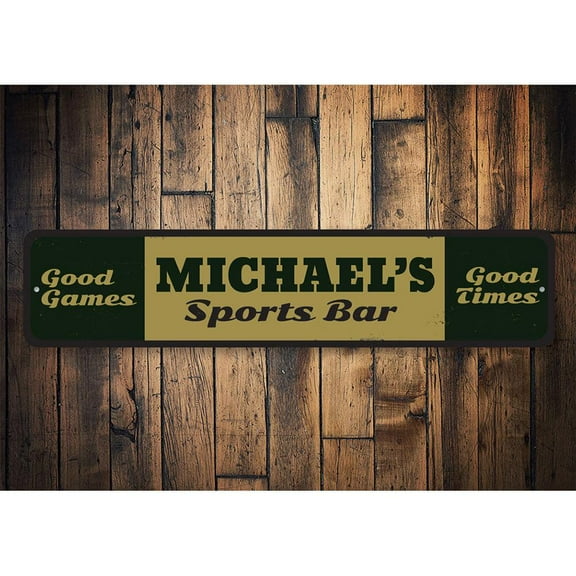Sports Bar Novelty Sign, Metal Wall Decor - 4x18 inches