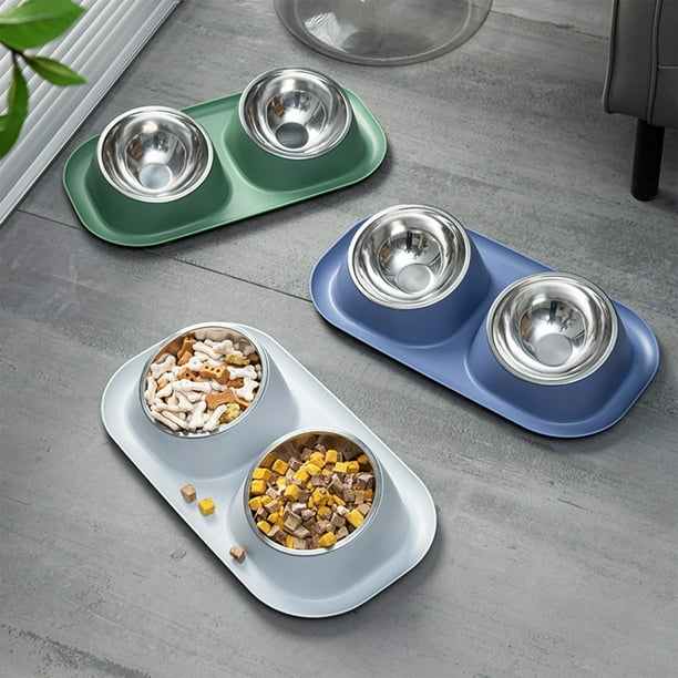 Comedero elevado todo en uno para gatos y perros | Diseño ergonómico con patas altas que reduce la tensión en el cuello | Plástico transparente antideslizante | Fácil de limpiar | Plato para comida