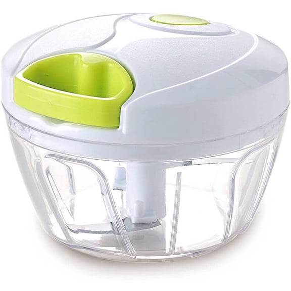 Clerance! Manual Food Processor Chopper, Badelite Hand Pull Veggie Cutter Mincer for Vegetable, Onion, Garlic, Ginger, Nuts, Herbs, Fruits, BPA Free Safe Material (2 Cup, White