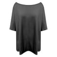 thumbnail image 5 of JIAYUE Women's T-Shirts Short Sleeve Off Shoulder Casual Solid Color For Everyday Wear Comfortable For Spring Summer Leisure Female Tops, 5 of 5