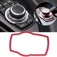 thumbnail image 3 of Moldura decorativa para cubierta de botón multimedia para interior de coche, color rojo, para E81, E87, F30, F31, F34, F32, F10 F11, 3 of 5