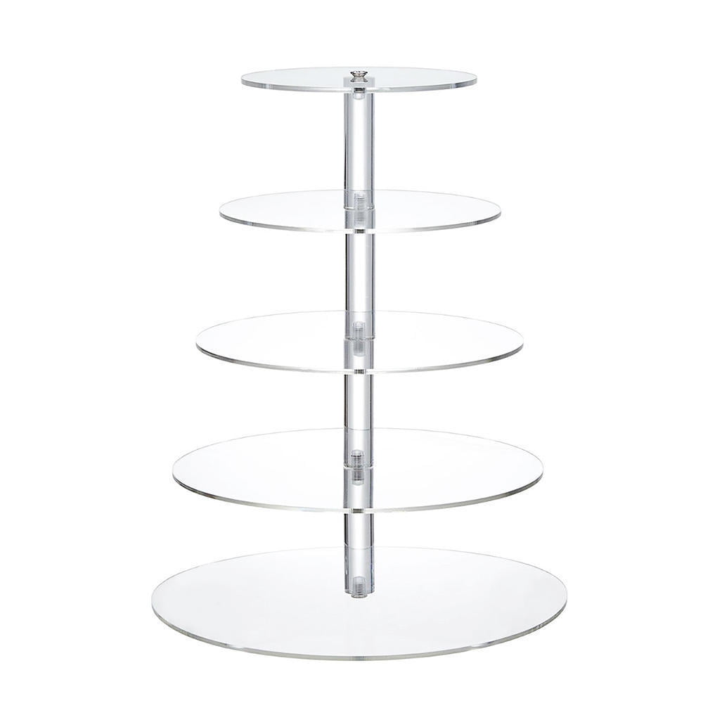5 Tier Acrylic Cake Stands Buffet Wedding Party Cupcake Carriers Transparent 