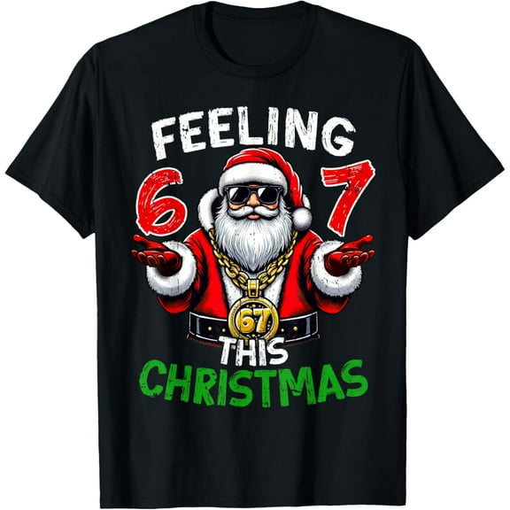 Funny 67 Santa Christmas Shirts Kids Teen Boys 6-7 Six Seven T-Shirt- American fashion hot selling casual retro high quality 100% cotton T-shirt 1 piece