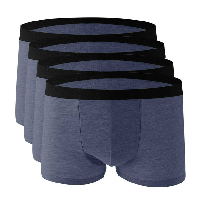 Plebaso Men's 4 Pack Boxers Underwear Comfortable Stretch Boxer Briefs Breathable Mens Soft Underpants