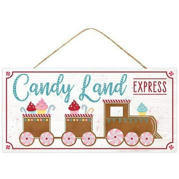 12" Wooden Sign: Candy Lane Express