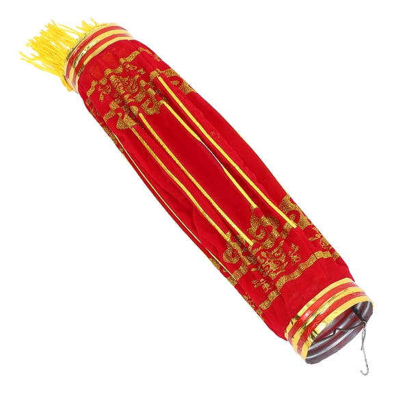 Chinese New Year Red Cloth Lanterns With Gold Tassel Decorative Lantern For Spring Festival Wedding Lantern Festival Celebration Decor