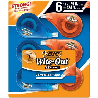 BIC Wite-Out Brand EZ Correct Correction Tape White 6 Count