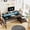 Black, variant on Romorgniz 57" Office Desk with Reversible Shelves and Drawer, Computer Desk with Monitor Stand and Side Pocket, Brown Writing Table with Power Outlets